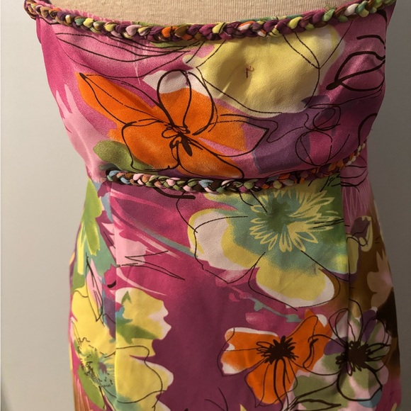 024D Floral Elegance Maxi Dress - Purple and Green - Picture 5 of 5